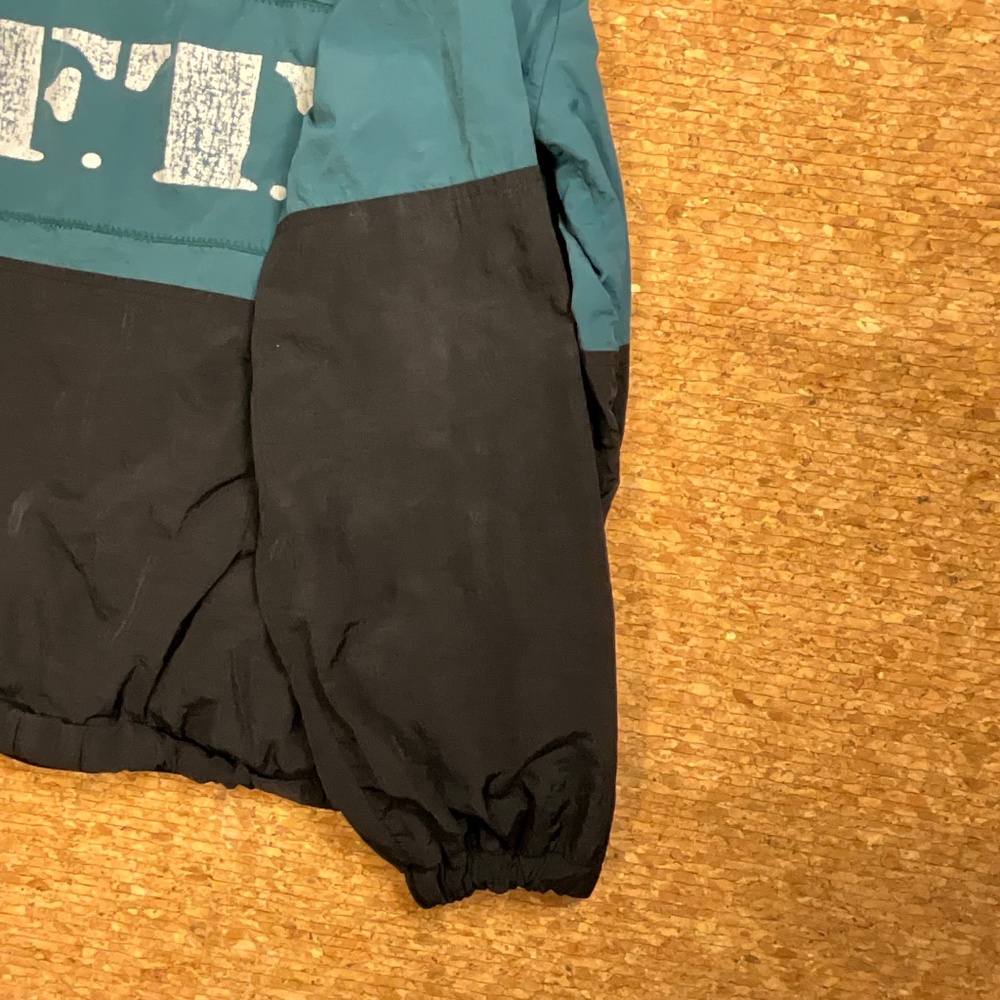 FTP 187 Streetwear Windbreaker Jacket Black Teal Zip Small Rare - Picture 7 of 16